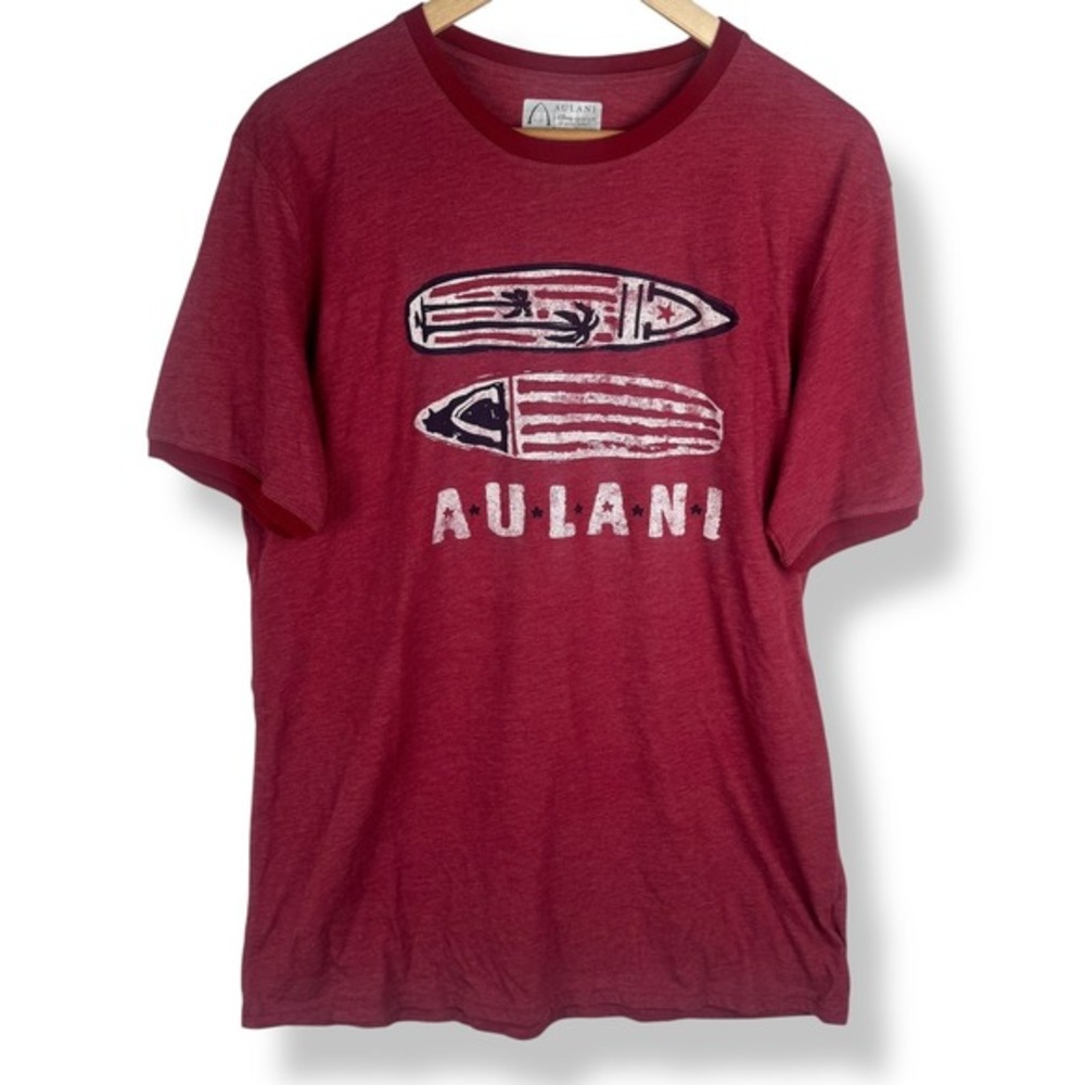 Aulani Disney Resort T Shirt Size XL Red Graphic Tee Hawaii Surfboard Ko Olina